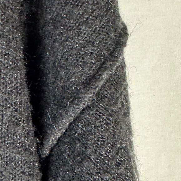 By Anthropologie Black Slub Knit Open Front Cardigan Inverted Seams Sz S - Picture 4 of 8